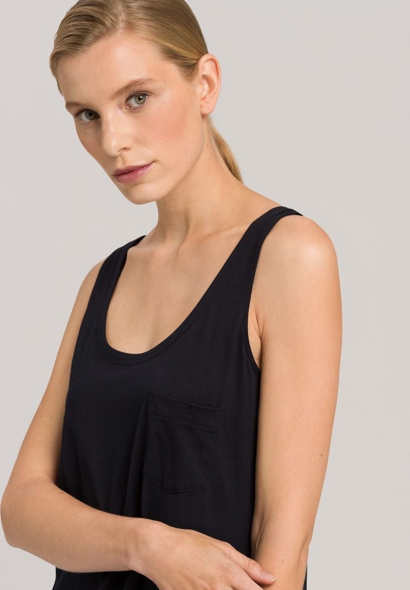 Hanro Basic Cotton Deluxe Cotton Deluxe Sleeveless Nightdress 130Cm (077951) Black