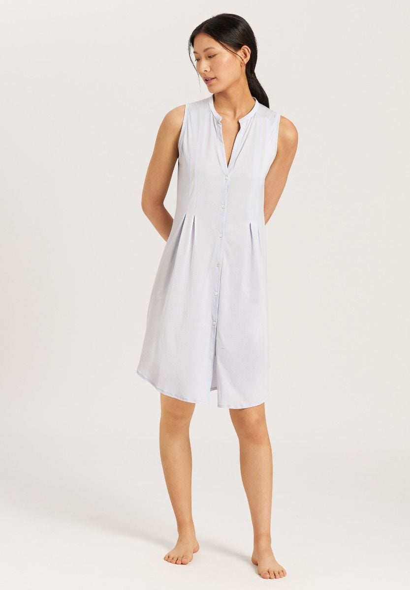 Hanro Basic Cotton Deluxe Cotton Deluxe Sleeveless Nightdress 90Cm (077952) Blue Glow