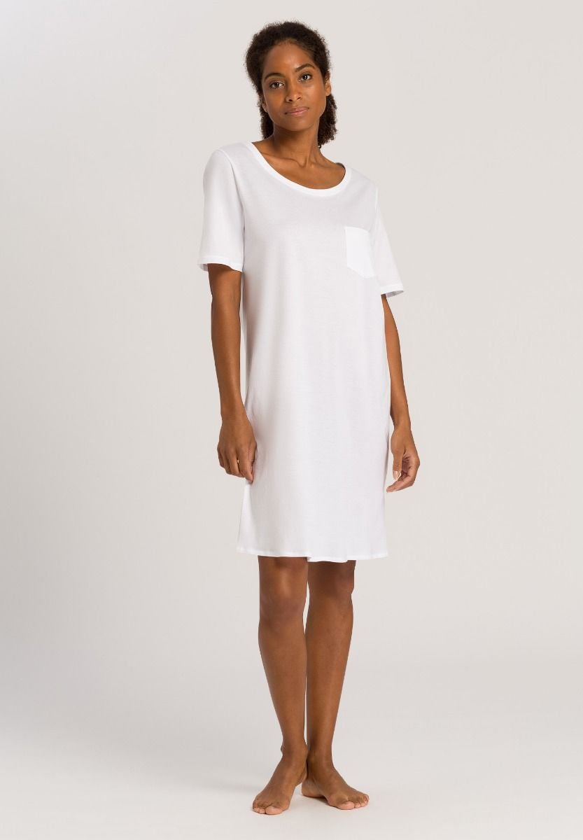 Hanro Basic Cotton Deluxe Cotton Deluxe S/Slv Nightdress 90Cm (077953) White