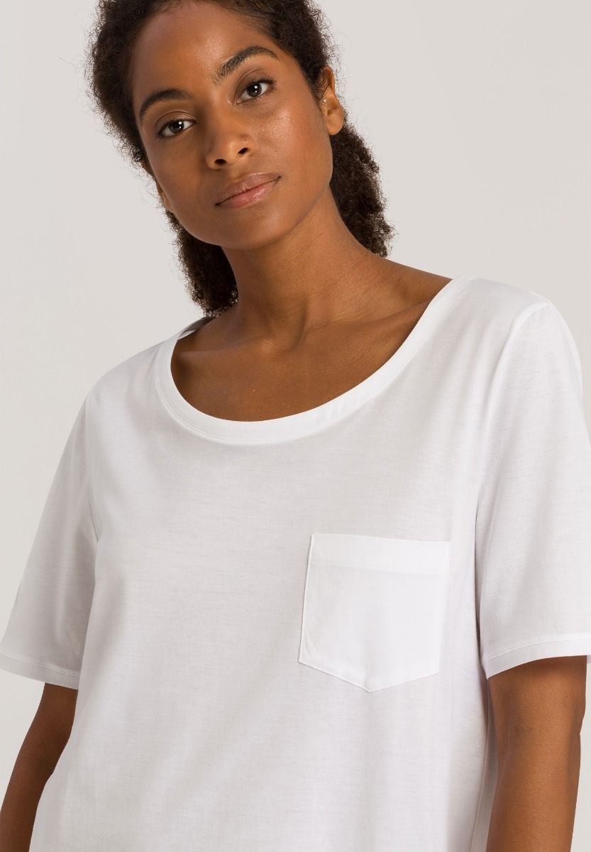 Hanro Basic Cotton Deluxe Cotton Deluxe S/Slv Nightdress 90Cm (077953) White