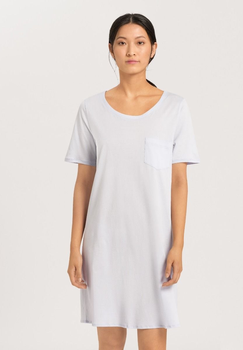 Hanro Basic Cotton Deluxe Cotton Deluxe S/Slv Nightdress 90Cm (077953) Blue Glow