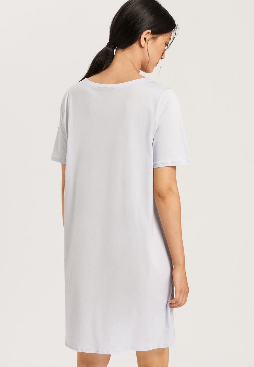 Hanro Basic Cotton Deluxe Cotton Deluxe S/Slv Nightdress 90Cm (077953) Blue Glow