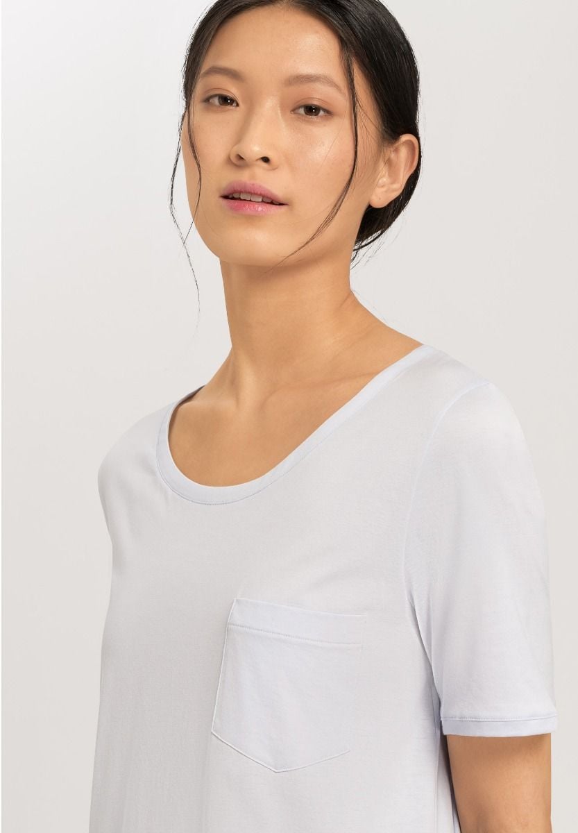Hanro Basic Cotton Deluxe Cotton Deluxe S/Slv Nightdress 90Cm (077953) Blue Glow