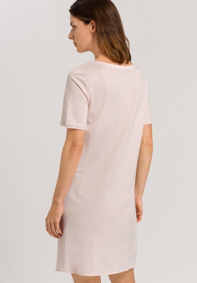 Hanro Basic Cotton Deluxe Cotton Deluxe S/Slv Nightdress 90Cm (077953) Crystal Pink