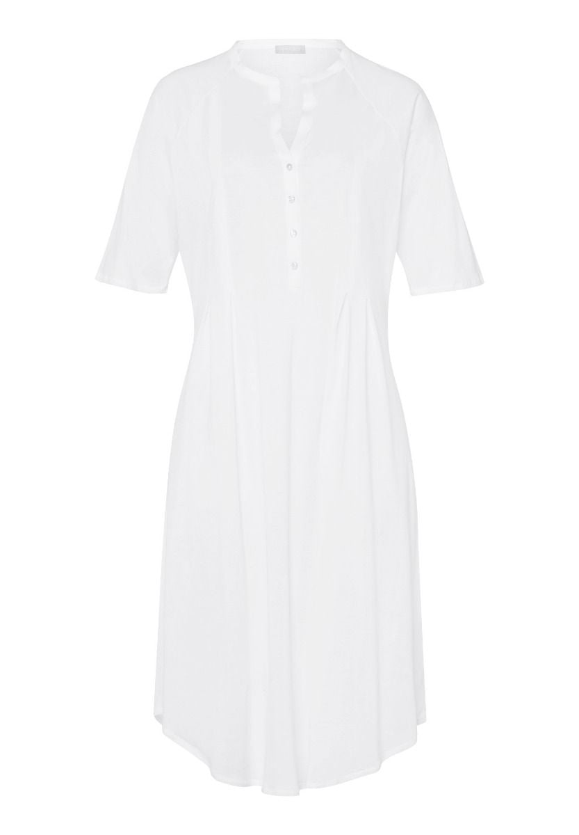 Hanro Basic Cotton Deluxe Cotton Deluxe S/Slv Nightdress 100 Cm (077954) White
