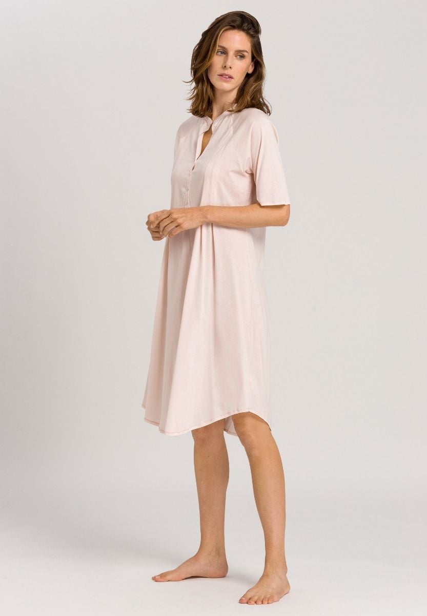 Hanro Basic Cotton Deluxe Cotton Deluxe S/Slv Nightdress 100 Cm (077954) Crystal Pink