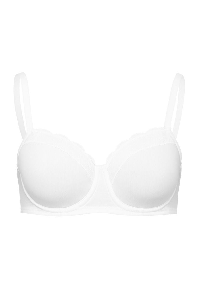 Hanro Basic Cotton Lace Cotton Lace T-Shirt Bra (072433) White