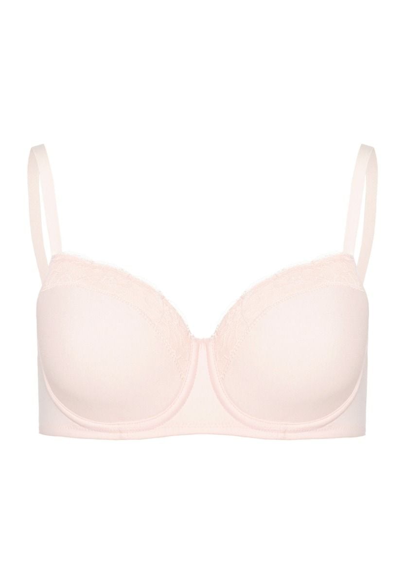 Hanro Basic Cotton Lace Cotton Lace T-Shirt Bra (072433) Powder