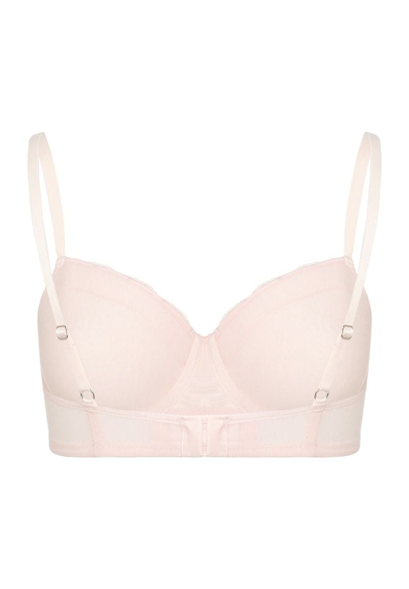 Hanro Basic Cotton Lace Cotton Lace T-Shirt Bra (072433) Powder