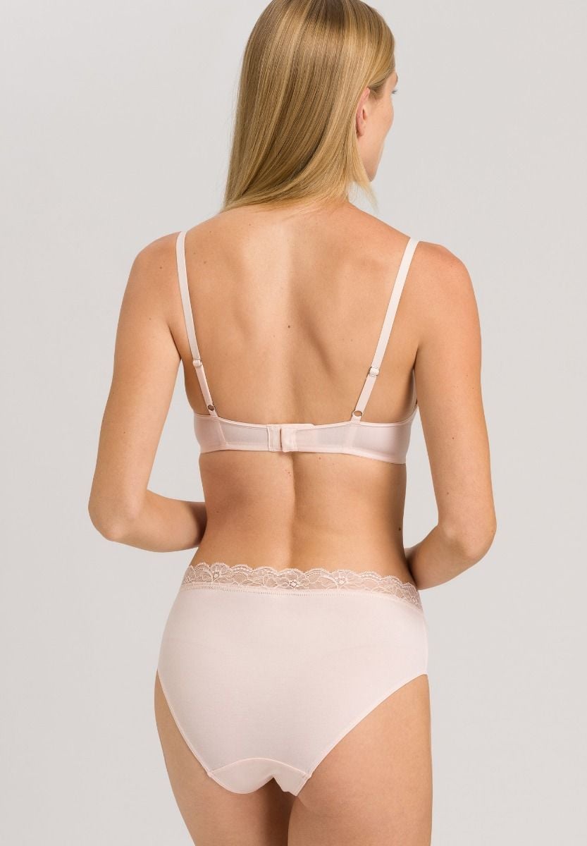 Hanro Basic Cotton Lace Cotton Lace T-Shirt Bra (072433) Powder