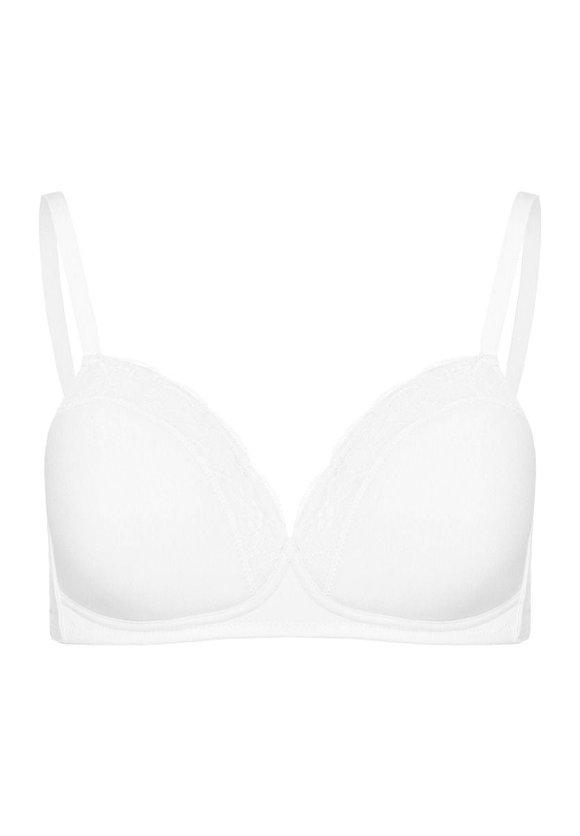 Hanro Basic Cotton Lace Cotton Lace L. Padded Bra Soft (072432) White