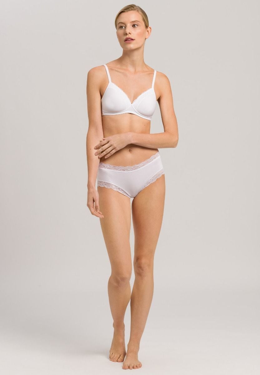 Hanro Basic Cotton Lace Cotton Lace L. Padded Bra Soft (072432) White