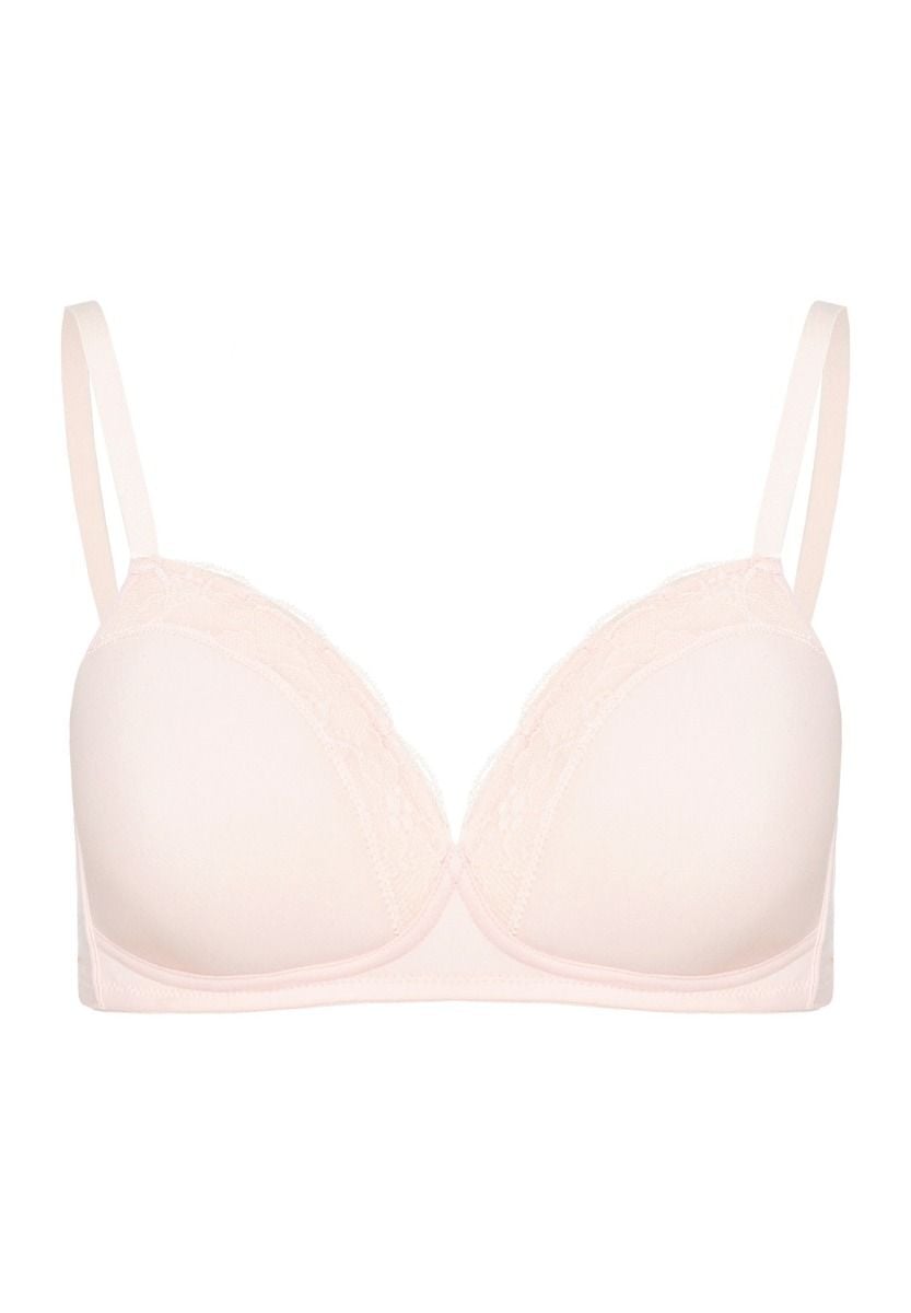 Hanro Basic Cotton Lace Cotton Lace L. Padded Bra Soft (072432) Powder