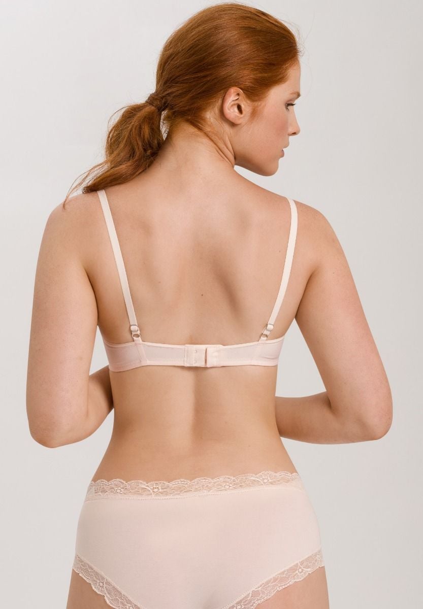 Hanro Basic Cotton Lace Cotton Lace L. Padded Bra Soft (072432) Powder
