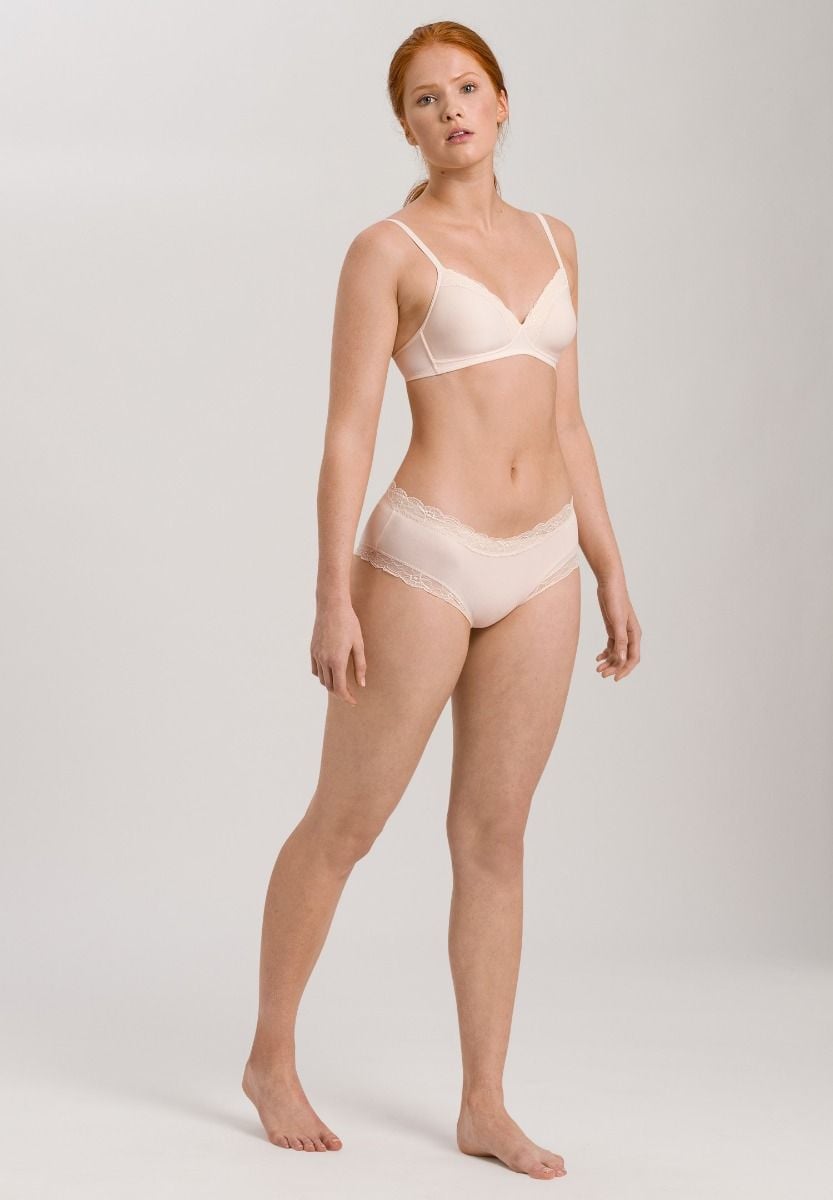 Hanro Basic Cotton Lace Cotton Lace L. Padded Bra Soft (072432) Powder