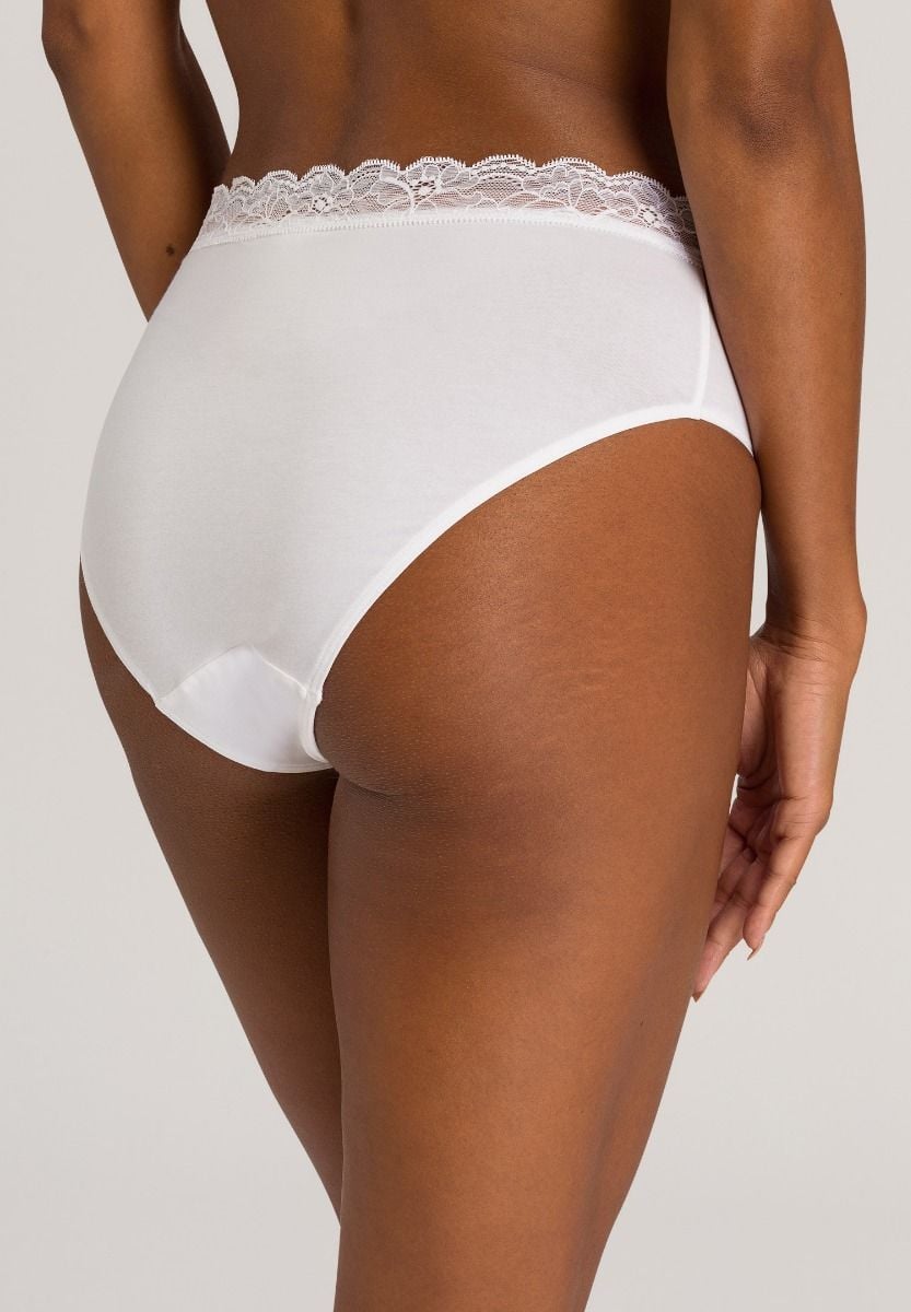 Hanro Basic Cotton Lace Cotton Lace Maxi Briefs (072436) White