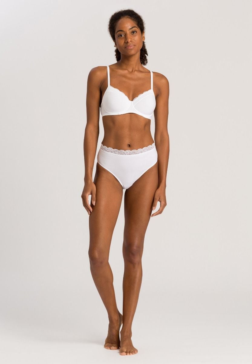 Hanro Basic Cotton Lace Cotton Lace Maxi Briefs (072436) White