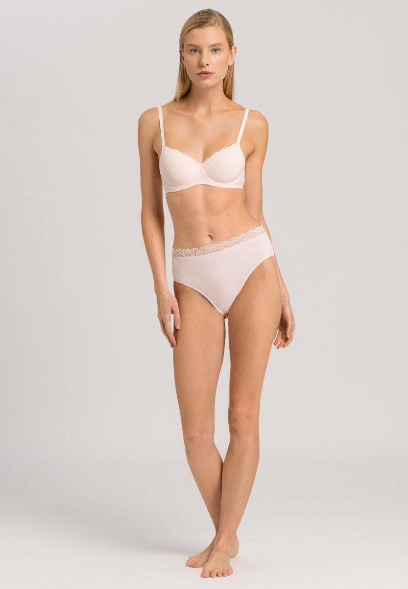 Hanro Basic Cotton Lace Cotton Lace Maxi Briefs (072436) Powder