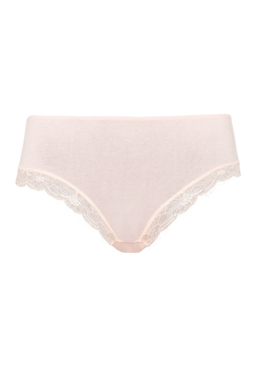 Hanro Basic Cotton Lace Cotton Lace Midi Briefs (072437) Powder