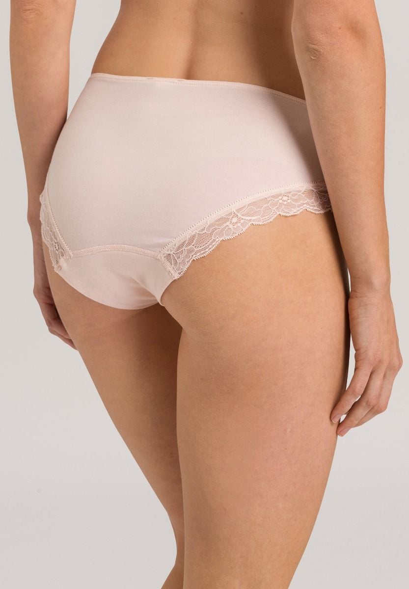 Hanro Basic Cotton Lace Cotton Lace Midi Briefs (072437) Powder