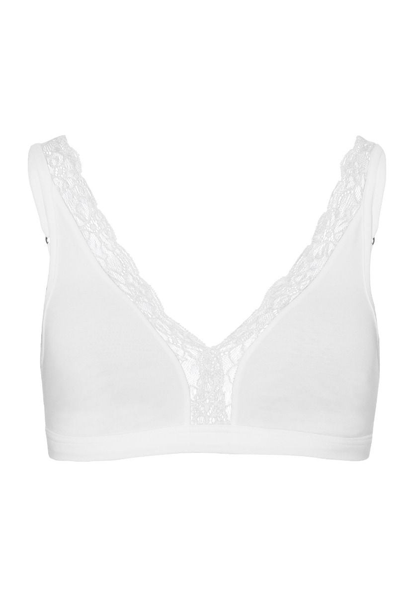 Hanro Basic Cotton Lace Cotton Lace Soft Cup Bra (072431) White