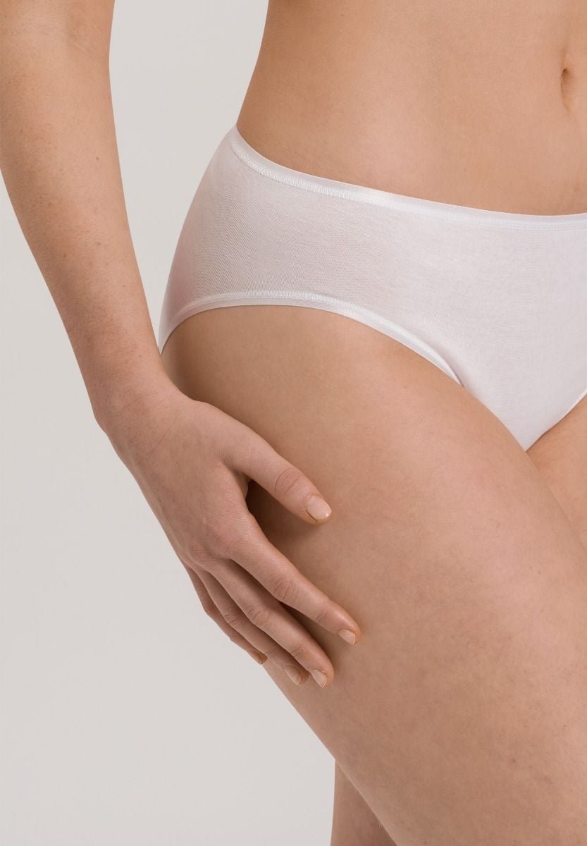 Hanro Basic Cotton Seamless Cotton Seamless Midi Briefs (071626) White