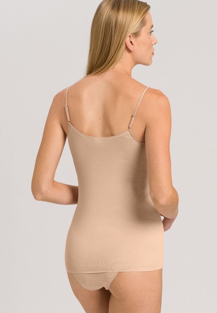 Hanro Basic Cotton Seamless Cotton Seamless Spaghetti Top (071600) Beige