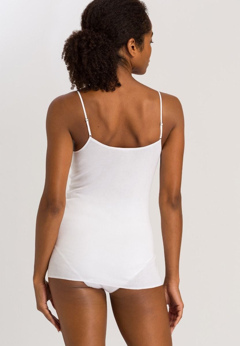 Hanro Basic Cotton Seamless Cotton Seamless Spaghetti Top (071601) White