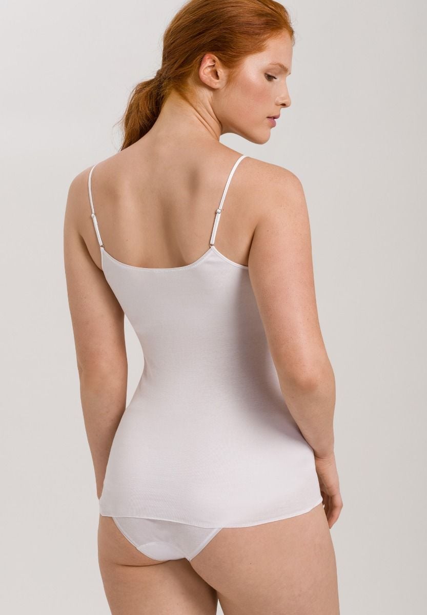 Hanro Basic Cotton Seamless Cotton Seamless Spaghetti Top Padded (071605) White