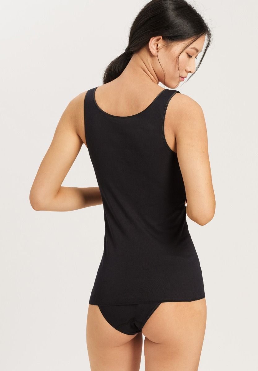 Hanro Basic Cotton Seamless Cotton Seamless Tank Top (071604) Black