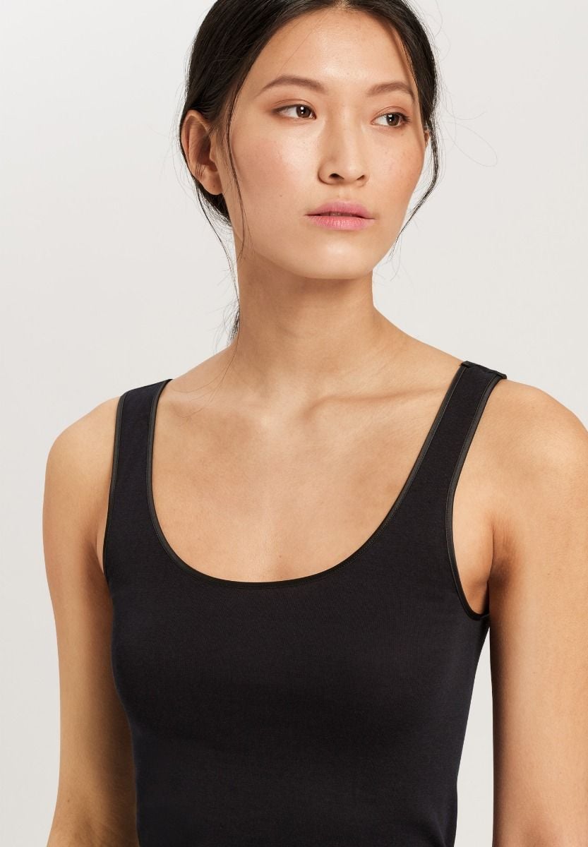 Hanro Basic Cotton Seamless Cotton Seamless Tank Top (071604) Black