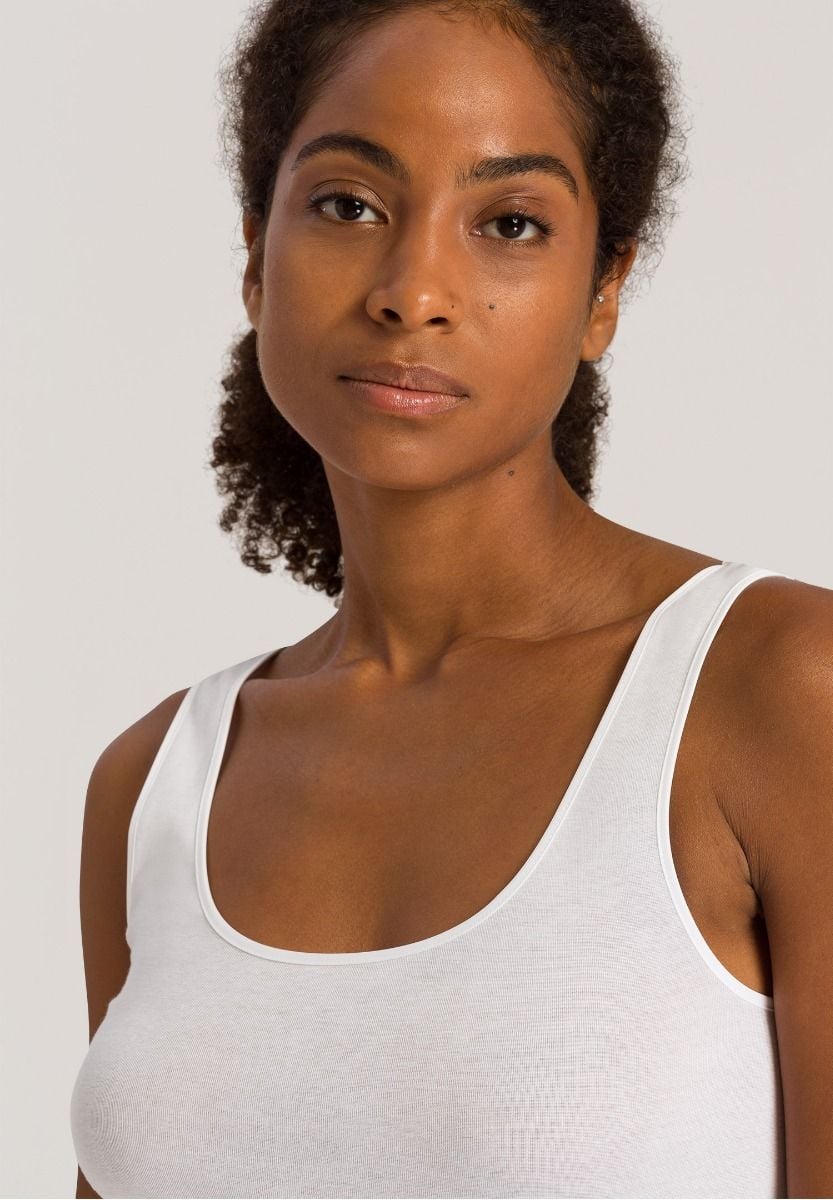 Hanro Basic Cotton Seamless Cotton Seamless Tank Top (071604) White