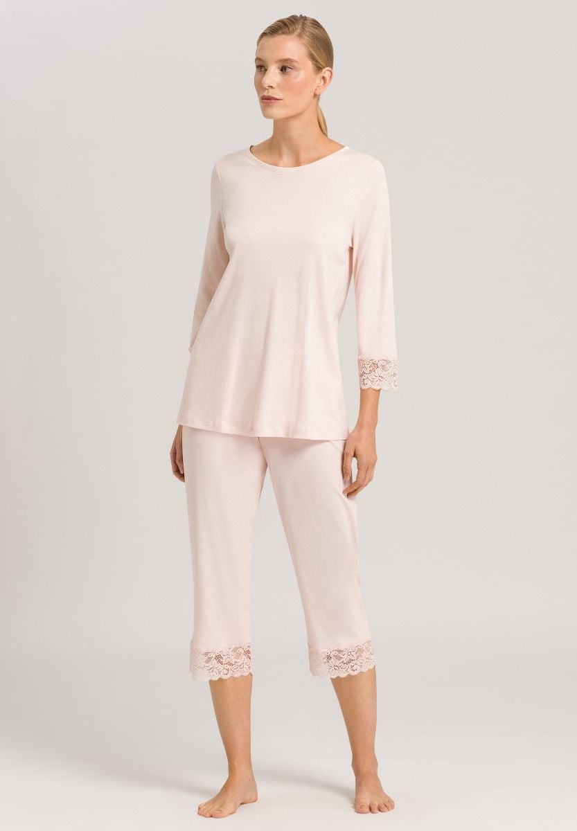 Hanro Basic Moments Nw Moments Nw 3/4 Slv Pajama (077928) Crystal Pink