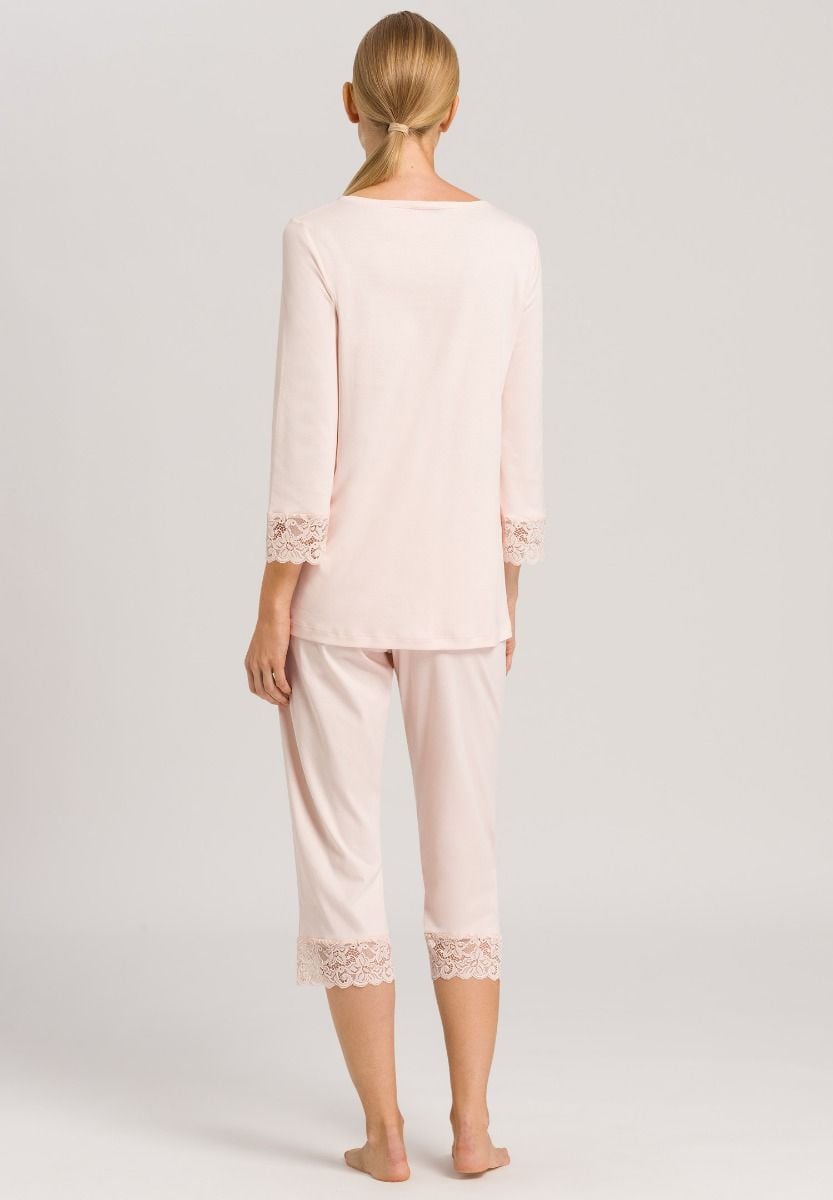 Hanro Basic Moments Nw Moments Nw 3/4 Slv Pajama (077928) Crystal Pink
