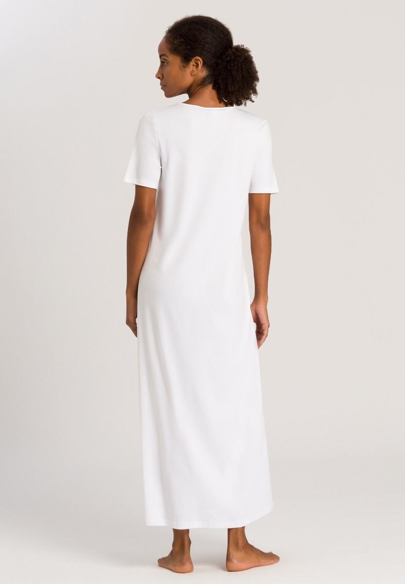 Hanro Basic Moments Nw Moments Nw S/Slv Nightdress 130Cm (077933) White