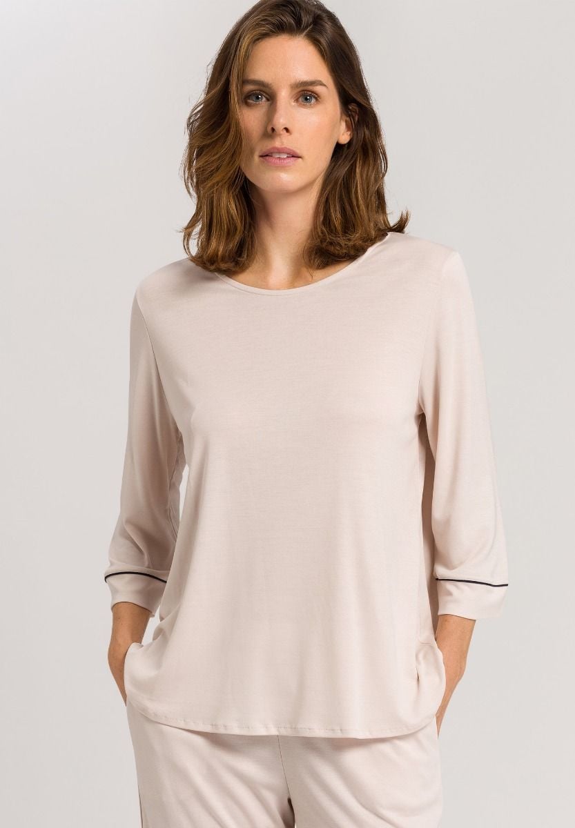 Hanro Basic Natural Comfort Natural Comfort 3/4 Slv Pajama (077965) Almond