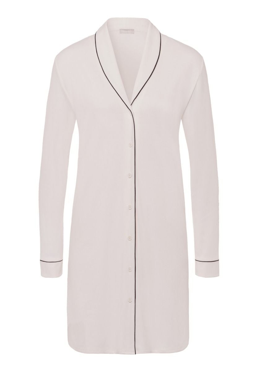 Hanro Basic Natural Comfort Natural Comfort L/Slv Nightdress 100Cm (077964) Almond