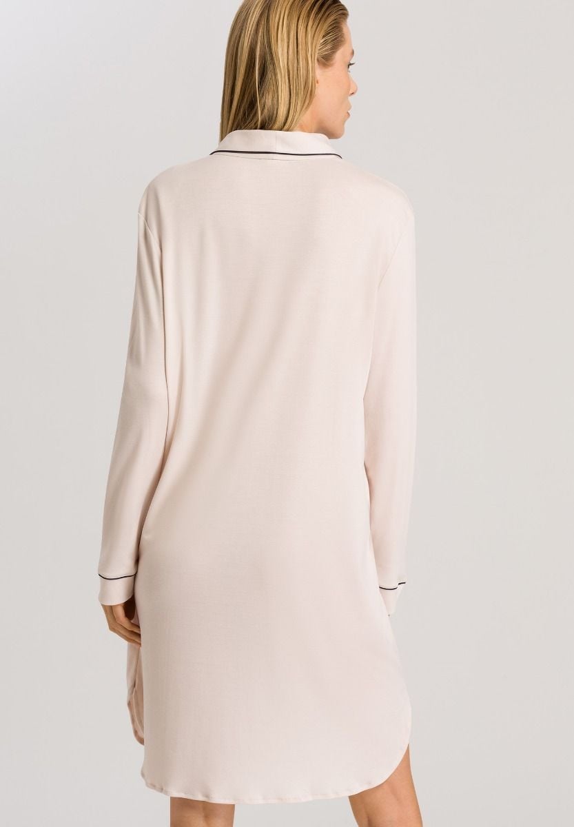 Hanro Basic Natural Comfort Natural Comfort L/Slv Nightdress 100Cm (077964) Almond