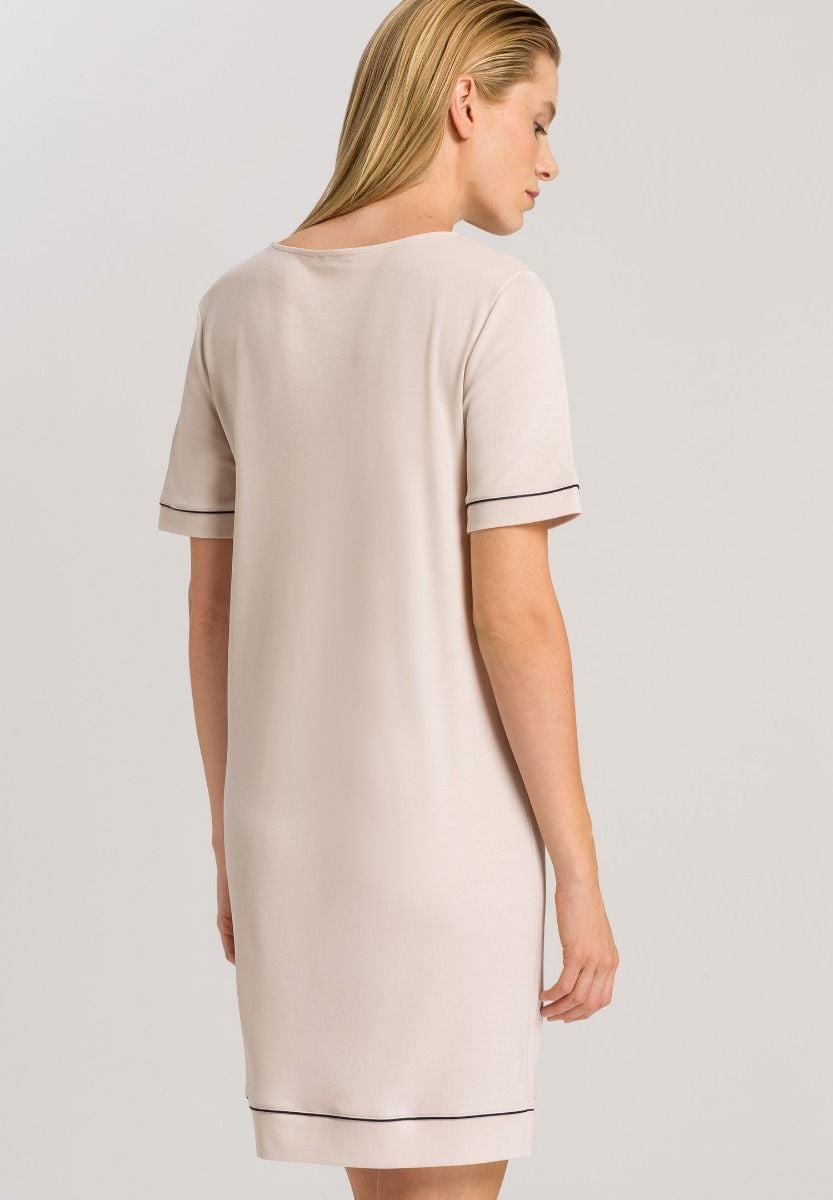 Hanro Basic Natural Comfort Natural Comfort S/Slv Nightdress 90Cm (077963) Almond