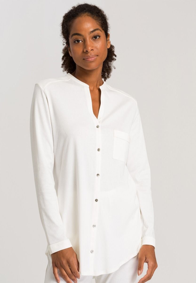 Hanro Basic Pure Essence Pure Essence L/Slv Pajama (077949) Off White