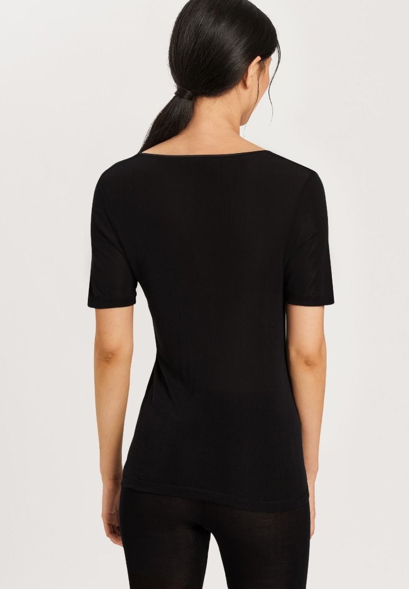 Hanro Basic Pure Silk Pure Silk S/Slv Shirt (071718) Black