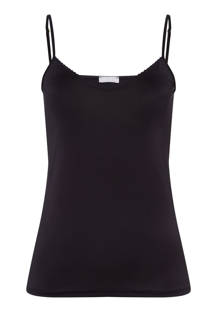 Hanro Basic Satin Deluxe Satin Deluxe Spaghetti Top (071063) Black