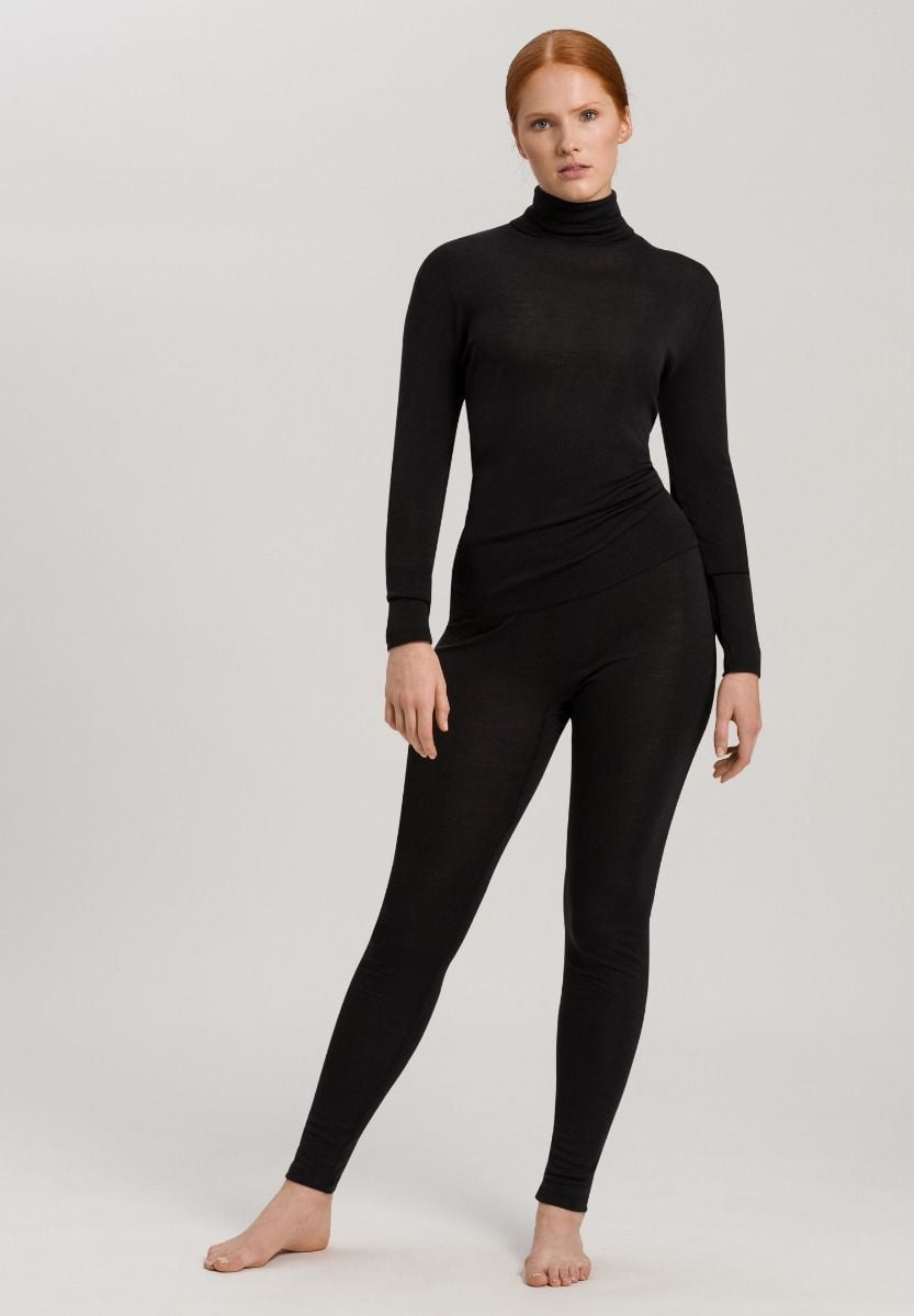 Hanro Basic Woolen Silk Woolen Silk Leggings (071422) Black