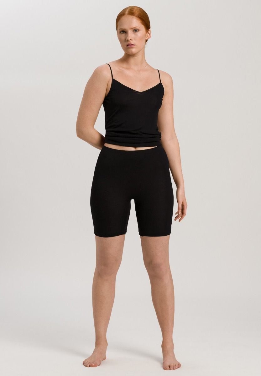 Hanro Basic Woolen Silk Woolen Silk Spaghetti Top (071415) Black