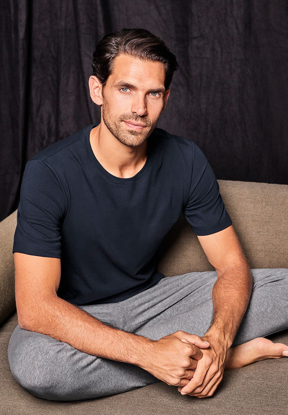 Hanro Basic Living Shirts Living Shirts Short Sleeve Shirt (075050) Deep Navy