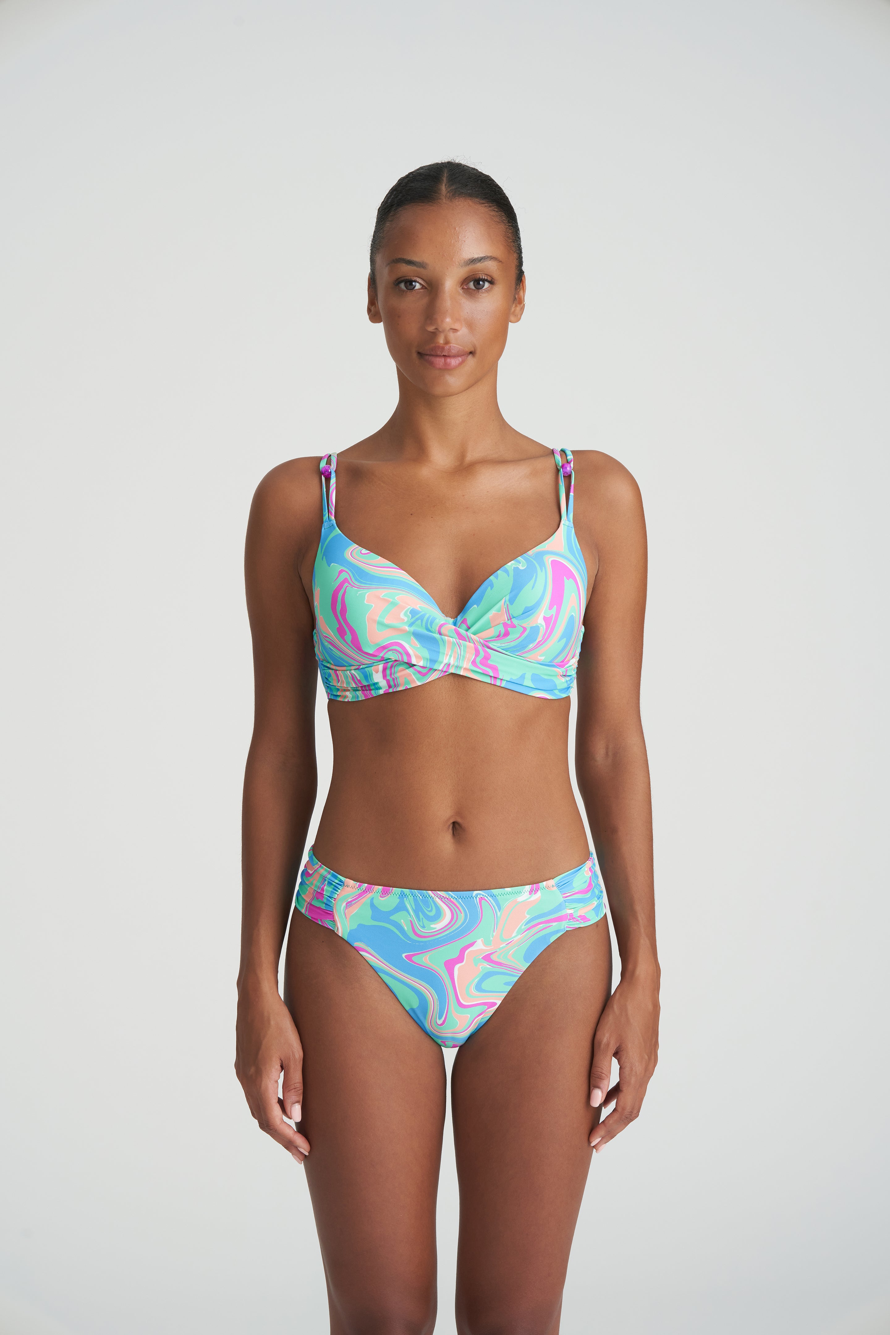 Marie Jo Swim Arubani Padded Plunge Bikini Top (1007316) Ocean Swirl