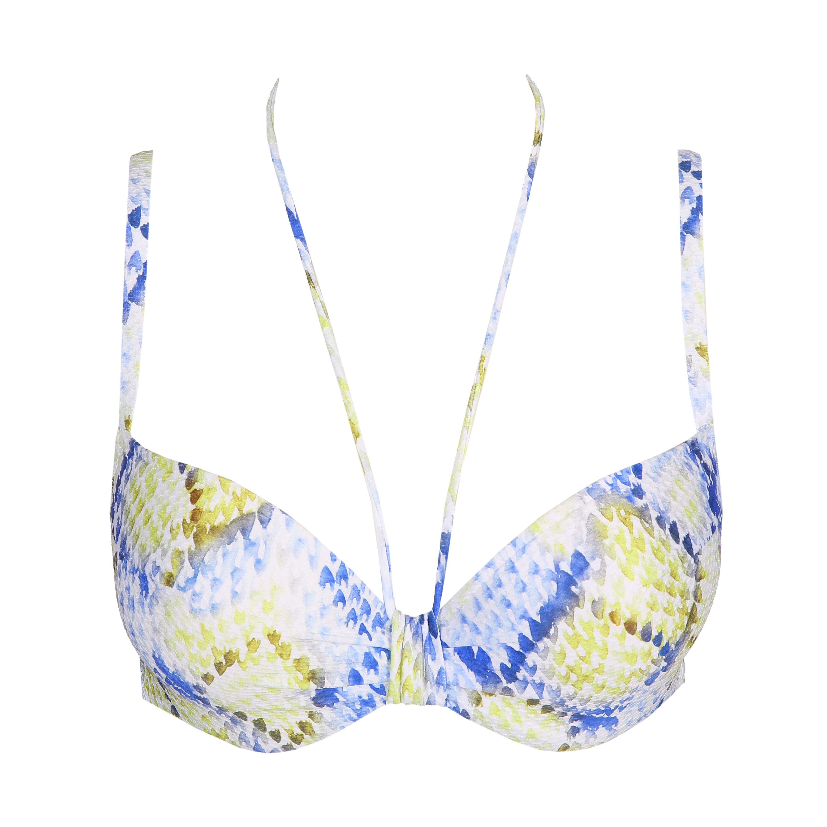 Marie Jo Swim Lundey Padded Plunge Bikini Top (1006316) Lime Snake