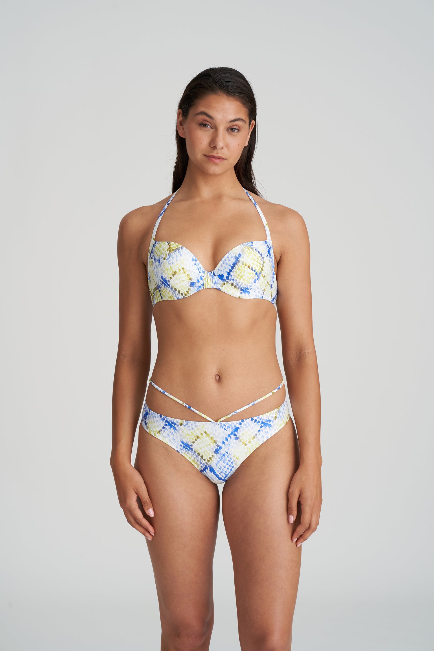 Marie Jo Swim Lundey Padded Plunge Bikini Top (1006316) Lime Snake