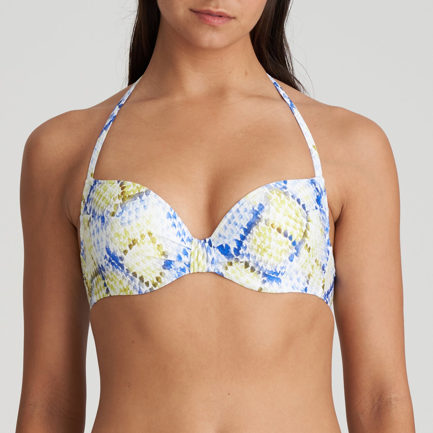 Marie Jo Swim Lundey Padded Plunge Bikini Top (1006316) Lime Snake