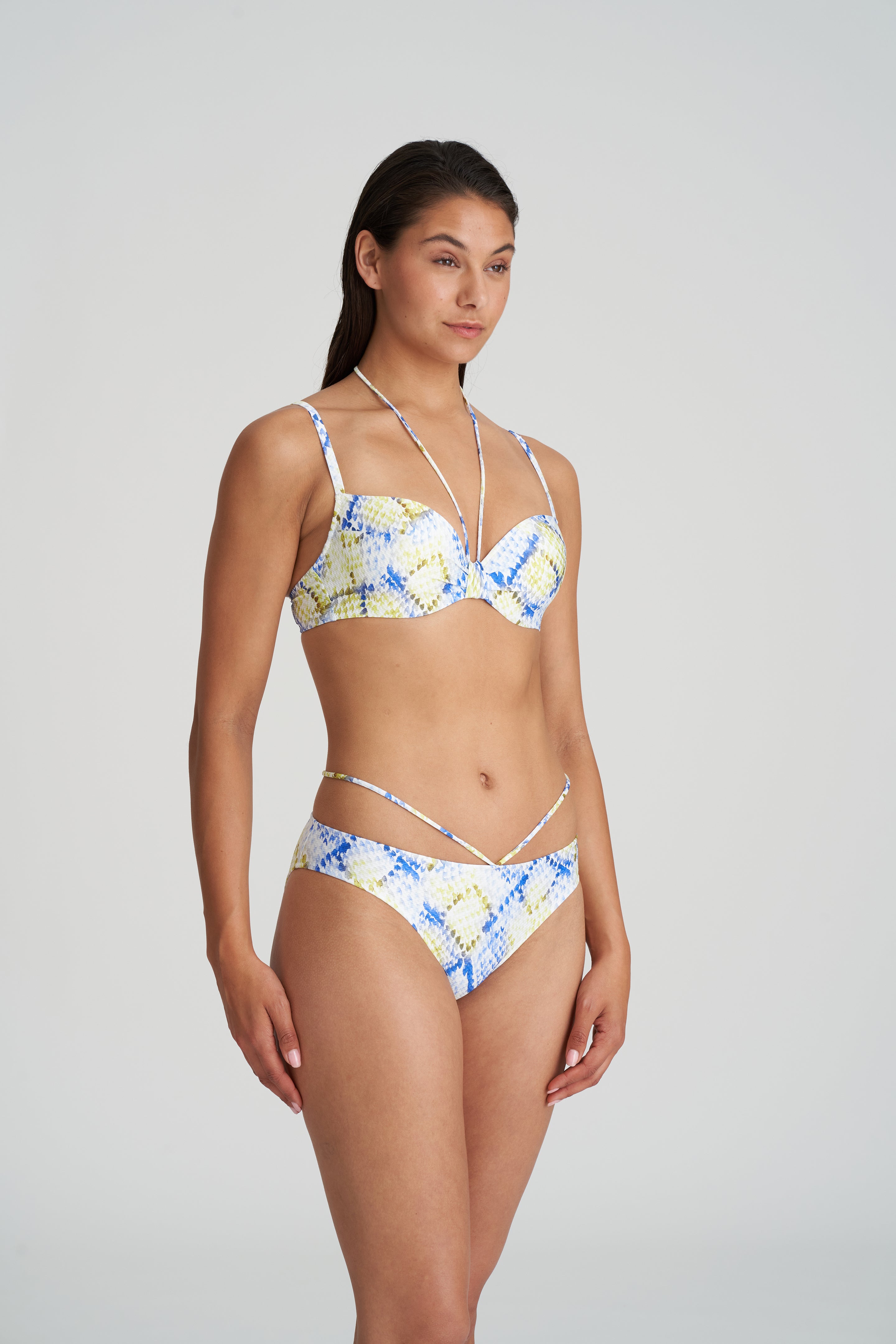 Marie Jo Swim Lundey Padded Plunge Bikini Top (1006316) Lime Snake